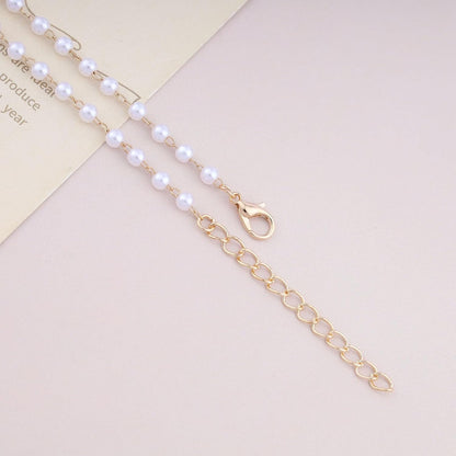 CZTICLE® Perlen-Choker-Halskette Gold-Perlen-Halskette Choker Vintage-Kreuz-Kruzifix-Halskette Minimalistische Perlen-Kreuz-Halskette Schmuck für Frauen