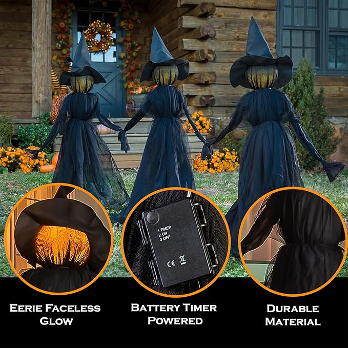 2025 Halloween-Special 🧙‍♀️Beleuchtete Halloween-Hexenstangen